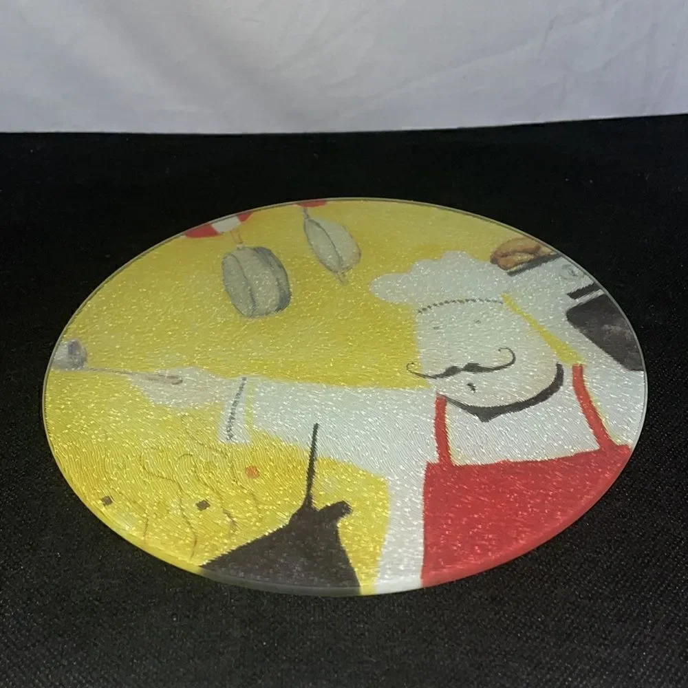 Round glass cutting board
